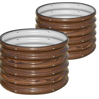 Raised Garden Bed, 2 PCS 2×2×1.5ft Round Galvanized Outdoor Planter Box, 17 Tall