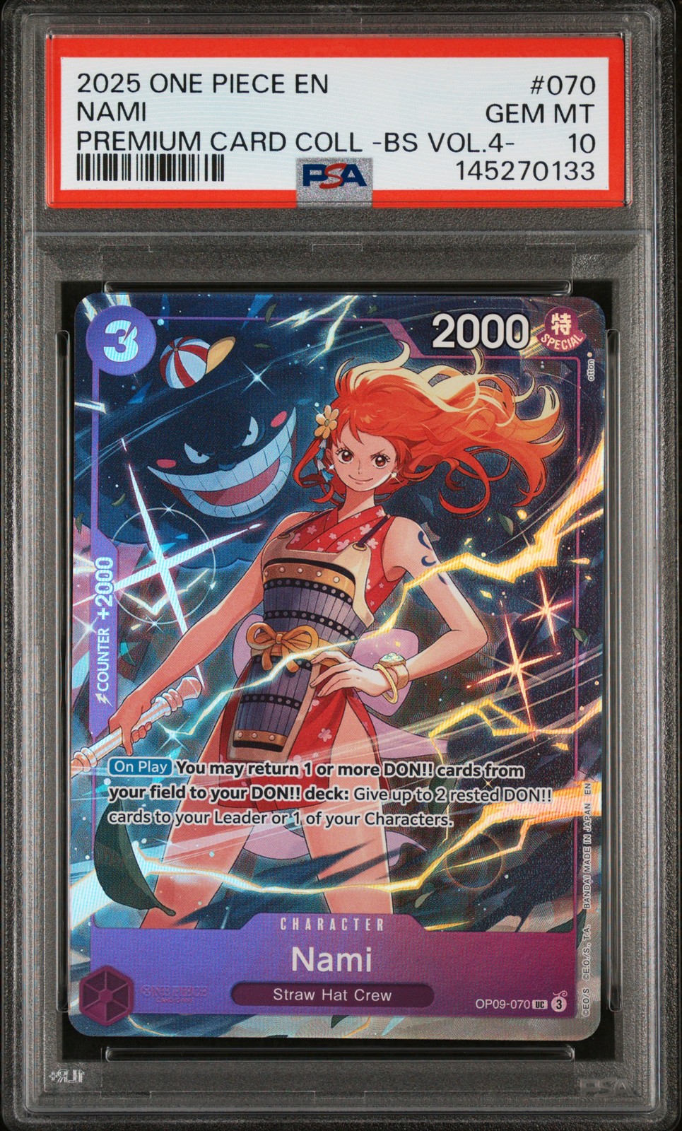 2025 ONE PIECE PREMIUM CARD COLLECTION -BEST SELECTION VOL.4 - #070 NAMI PSA 10