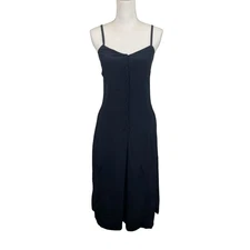 Ines De La Fressange Uniqlo Size XS Navy Button Camisole Slip Dress Timeless