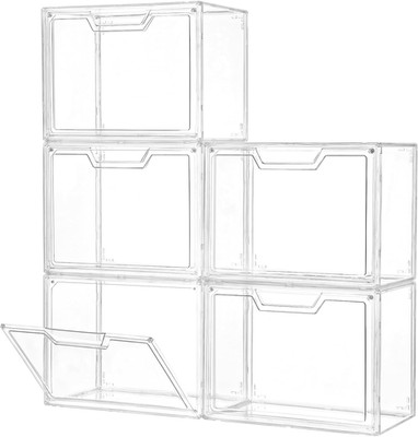 Stackable Acrylic Display Case,Clear Storage Bins with Lid for Collectibles | Pu