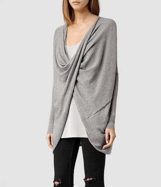 Women AllSaints Sweater Grey Alpaca 38