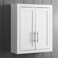 Wall Mounted Bathroom Storage Medicine Cabinet with Shelves, White