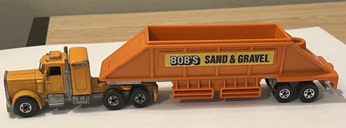 Vintage 1980 Hot Wheels Steering Rig Bob's Sand And Gravel Peterbilt Semi Truck - Picture 4 of 10