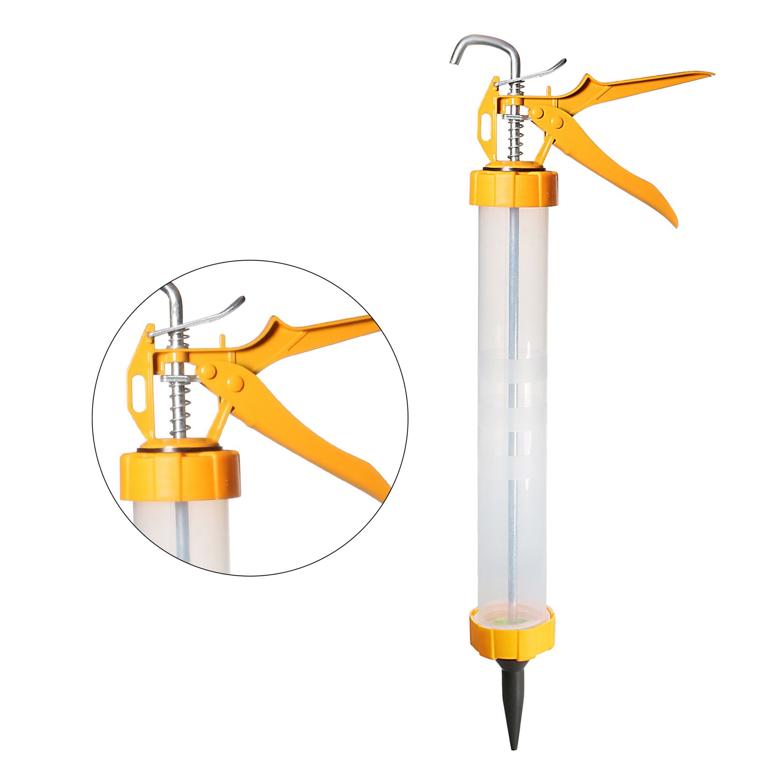 Sausage Caulking Gun ABS Sealant Cartridge Applicator Nozzles Translucent