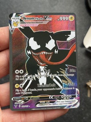 Venom Pikachu Vcos Fan Art Marvel Holo Mega Custom Evolutions Karte #151