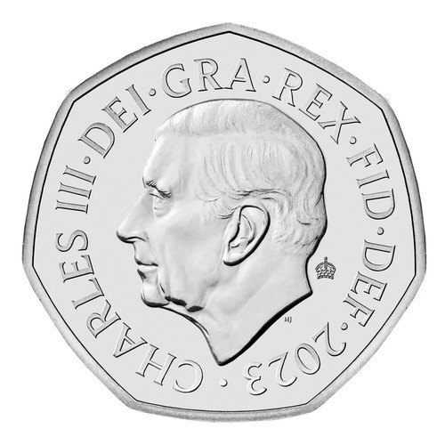 Atlantischer Lachs 50p Münze Stempelglanz BUNC MIT PRIVY MARK SELTEN2023 - Bild 1 von 4