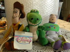 Disney Toy Story Woody  Buzz Lightyear  Rex Mini Bean Bag Plush 8  9" Dolls