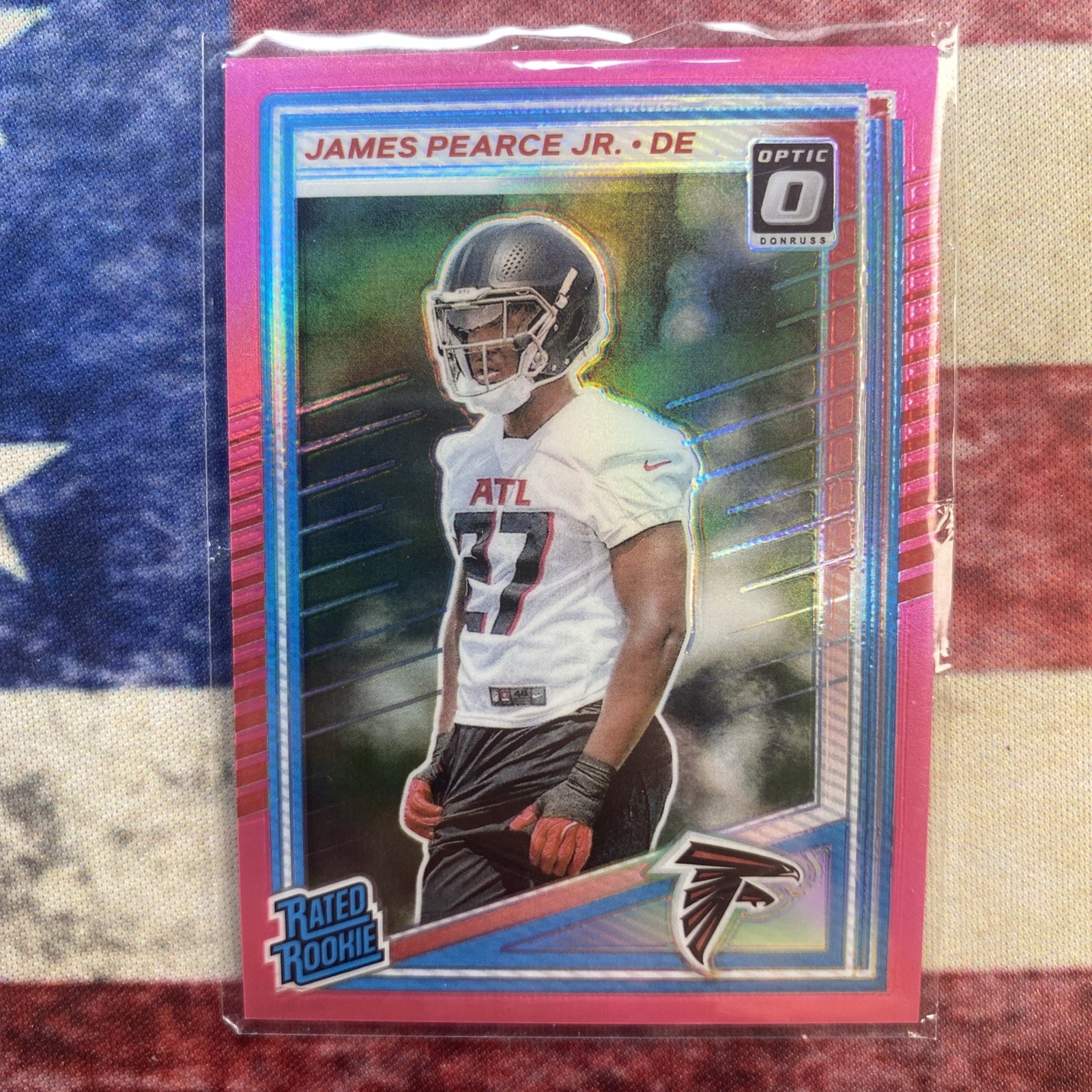 2025 James Pearce Jr. Panini Donruss Optic Preview Pink Prizm Rated Rookie #363