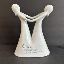 Abbey Press 2 Sisters Figurine Family Love Sibling Gaurdian Angel Dance Embrace