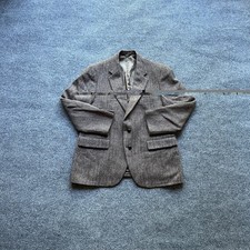 Vintage Harris Tweed Scottish Herringbone Wool Blazer Size 40R