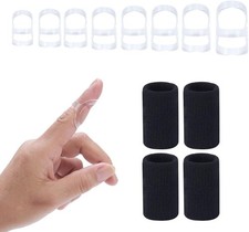 12pc Finger Splint Kit - 8 Oval Splints 4 Sleeves Arthritis Pain Relief