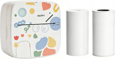 Mini Sticker Printer, Mini Thermal Printer with 3 Rolls Paper, Portable Bluetoot
