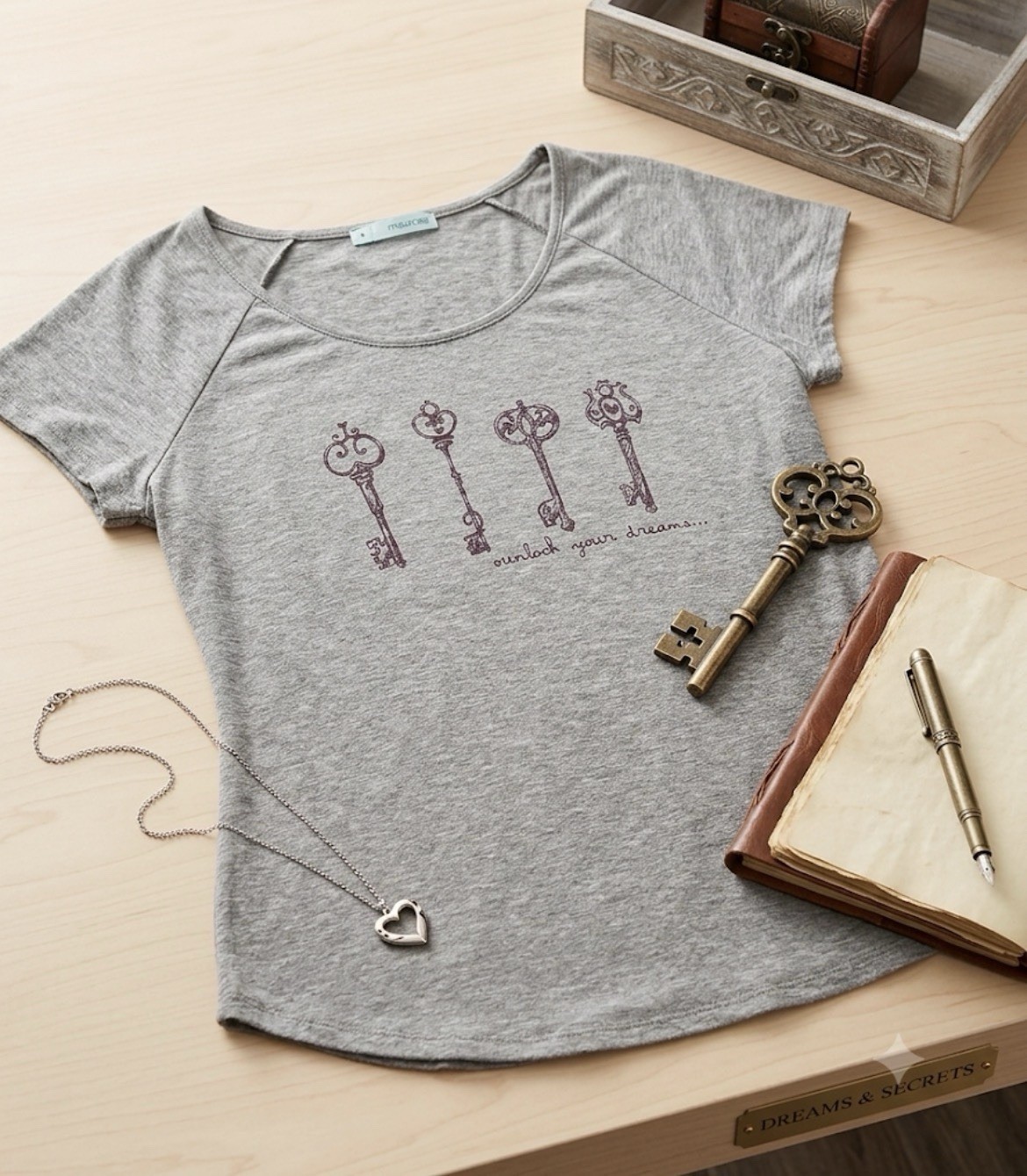 maurices Women's XL Gray Graphic Print Scoop Neck Raglan Short Sleeve T-Shirt