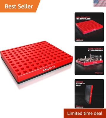 Durable 120 Hex Bit Organizer with Magnetic Base - Perfect for Shops & Garages