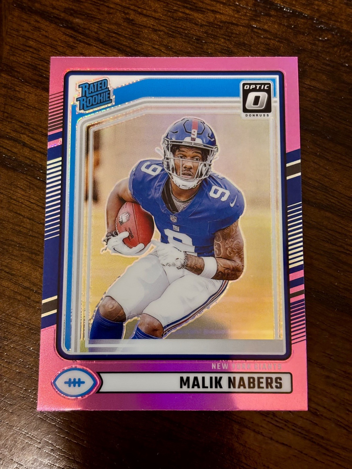 2024 Panini Donruss - Rated Rookie Malik Nabers #383 Optic Preview Pink Prizm 