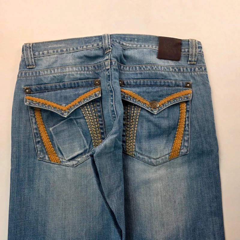 2749 Songs Of Freedom Y2K Straight Jeans Blue W36 L32 Streetwear Skater Hiphop image 3