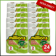 24 Kitchen Roll Millions Apple Scented Twin Pack, 3PLY Towel Paper