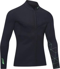 Wetsuit Top Men's 3mm Neoprene Wetsuits Jacket,Front Zipper Long Sleeves Diving
