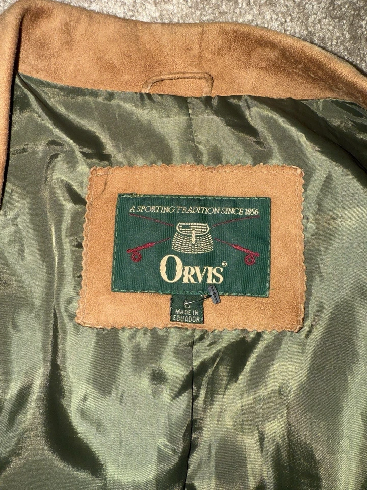 Chaqueta Blazer Orvis Para Hombre Gamuza Cuero Talla L Foto 4 de 4