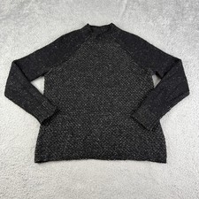 Vince Sweater Womens Small Black Wool Silk Cashmere Marled Minimalist Chic