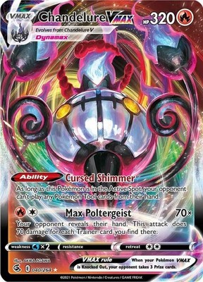 Pokemon Fusion Strike Full Art Chandelure VMAX 040/264 - Near Mint (NM)