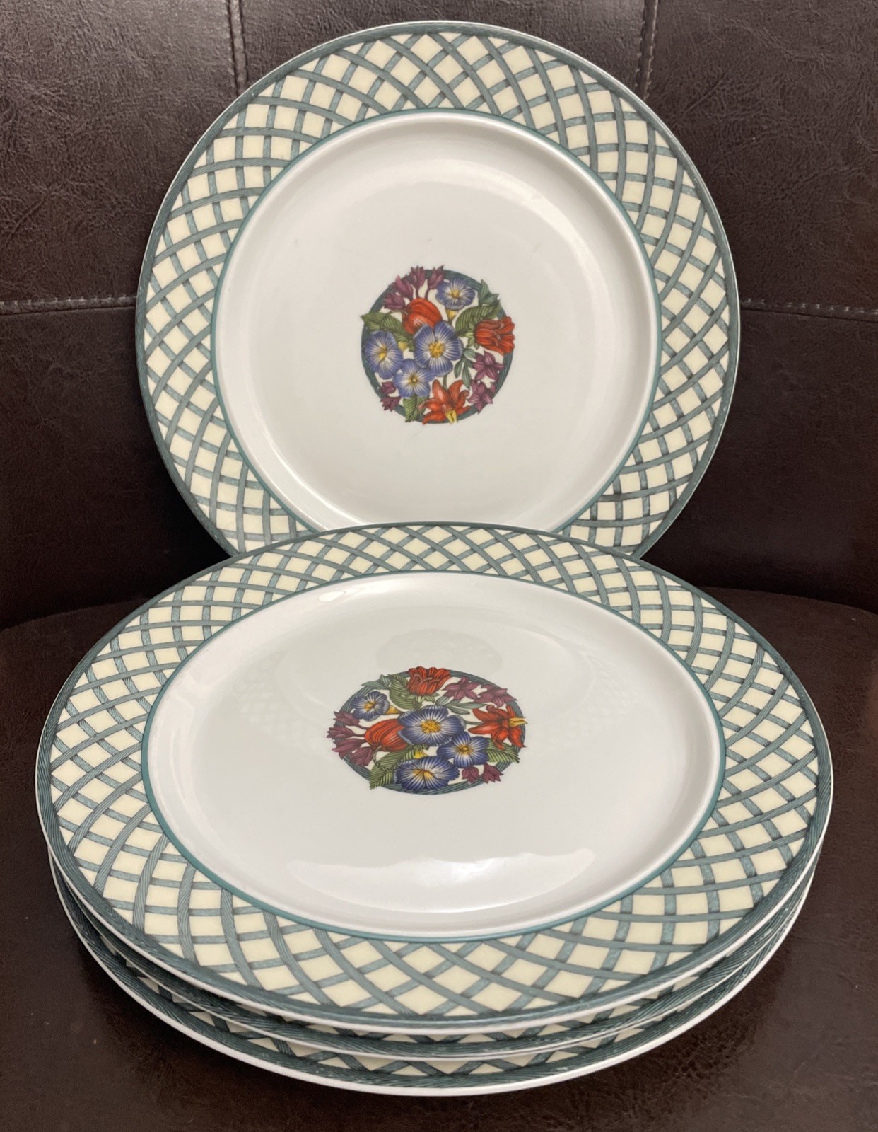 Set of 4 Dansk NORDIC GARDEN Salad Plates 9” Thailand 