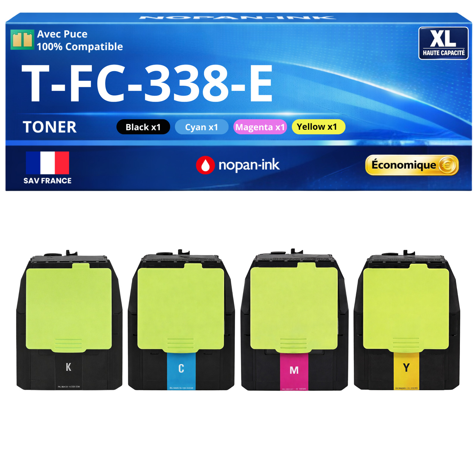 Toner compatible Toshiba T-FC338 lot de 4 cartouches laser e-STUDIO couleur
