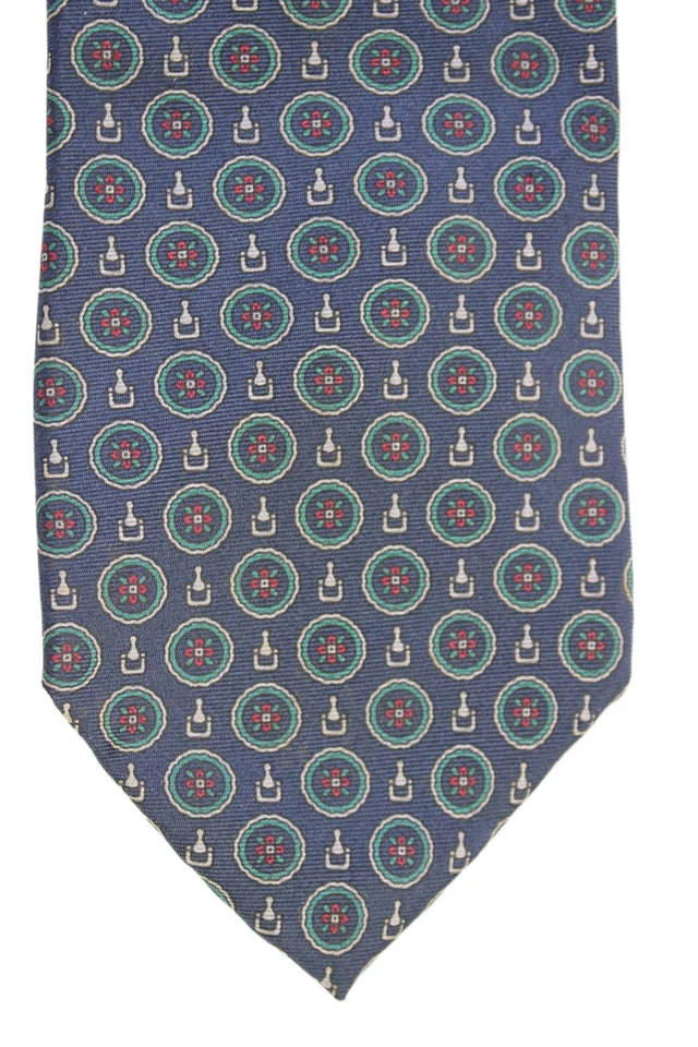 Lanvin Men's Classic Silk Printed Neck Tie Navy Blue One Size - Image 4 of 4