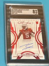 2023 Panini Flawless Collegiate Bijan Robinson Ruby RC Auto/20 - SGC 8 - Falcons