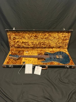 Don Grosh Bent Top Custom Guitar Massive Trans Blue Quilt Top-Fralins WOHSC