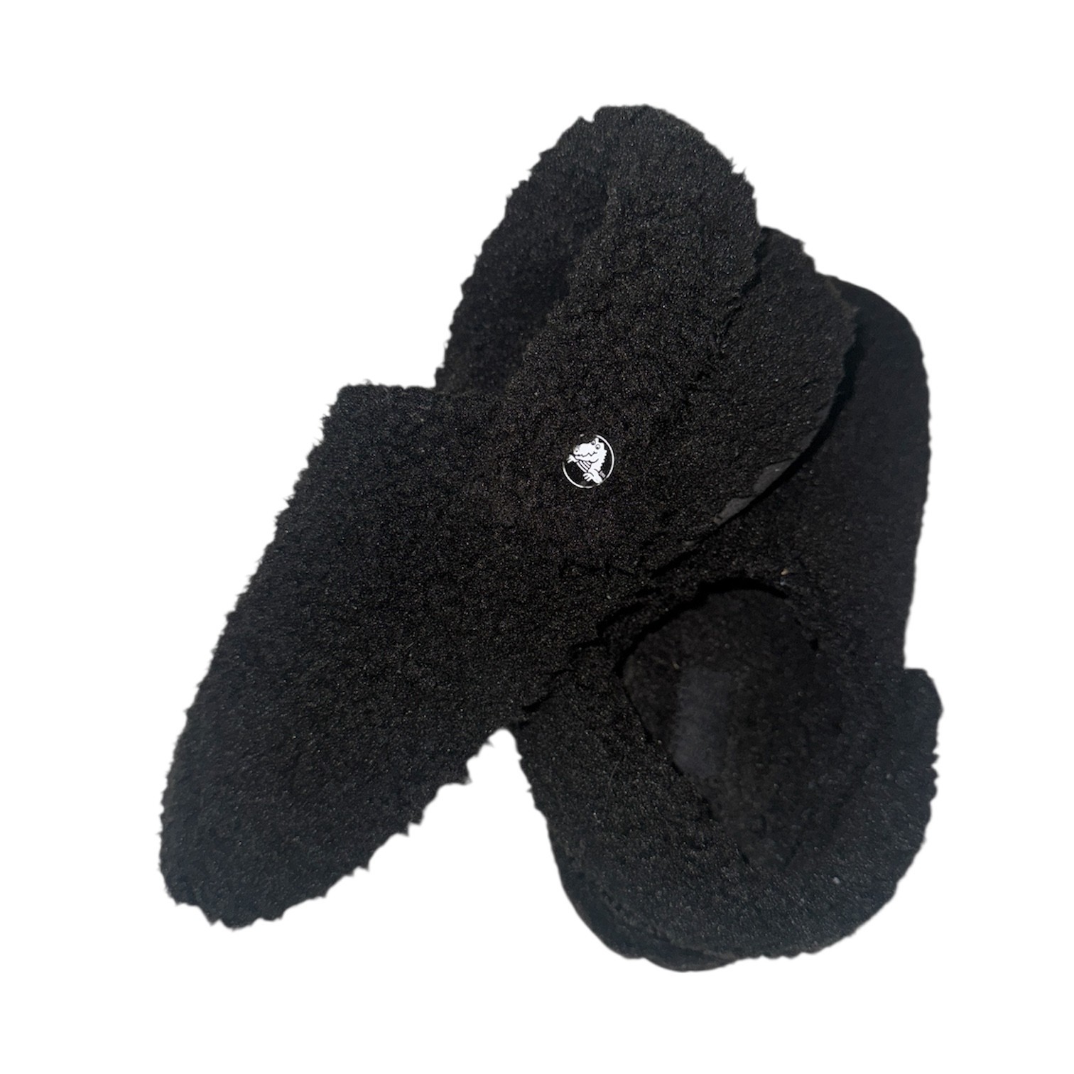 Crocs Black Backstrap Fuzzy Cozy Lounge Slippers image 2