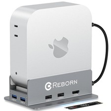 Vertical Dock Stand With M.2 NVMe SSD Hub For Mac Mini M4 M4 Pro REBORN 9-in-1