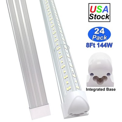 24 Pack 8  LED Shop Lights Hard Wire T8 Integrated Tube Light Bulbs 144W 18000Lm