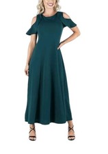 24seven Comfort Apparel Ruffled Cold Shoulder A-Line Maxi Dress Size 2X NWT 