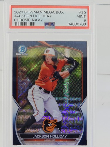 Jackson Holliday PSA 9 2023 Bowman Chrome Navy Mojo /175 Rookie Prospect Orioles