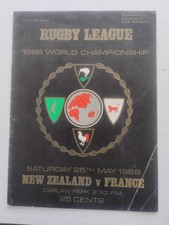 1968 FRANCE V NEW ZEALAND WORLD CUP RUGBY LEAGUE  MATCH PROGRAMME 