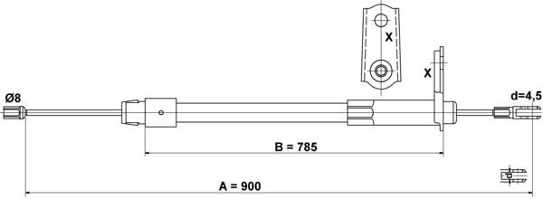 Ate Handbremsseil Hinten Rechts (24.3727-0436.2) FüR MERCEDES-BENZ C-Klasse Clk-image