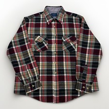 Vintage Sears Flannel Shirt XL Made in Korea Plaid 90s