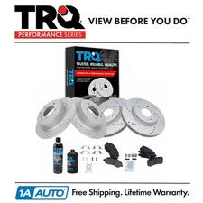 TRQ Front & Rear Ceramic Brake Pad & Performance Rotor Kit for Chrysler Dodge