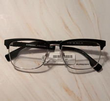 Burberry B 1348 1306 Black Metal/Plastic Half Rim Rectangle Eyeglasses 55/18/145