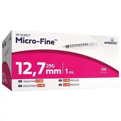 Insulinspritzen Microfine Plus 100 Stück  U100 - 1,0ml 29G  0,33 x 12,7mm