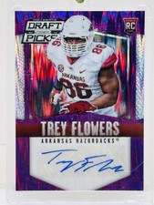 2015 PANINI COLLEGIATE DRAFT PICKS #245 TREY FLOWERS RC AUTO PURPLE PRIZM