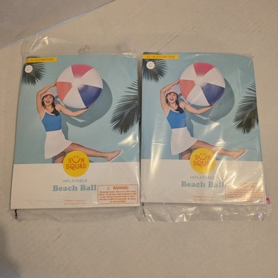 2-Pack Sun Squad Inflatable Beach Ball 25 Inch Diameter New Sealed