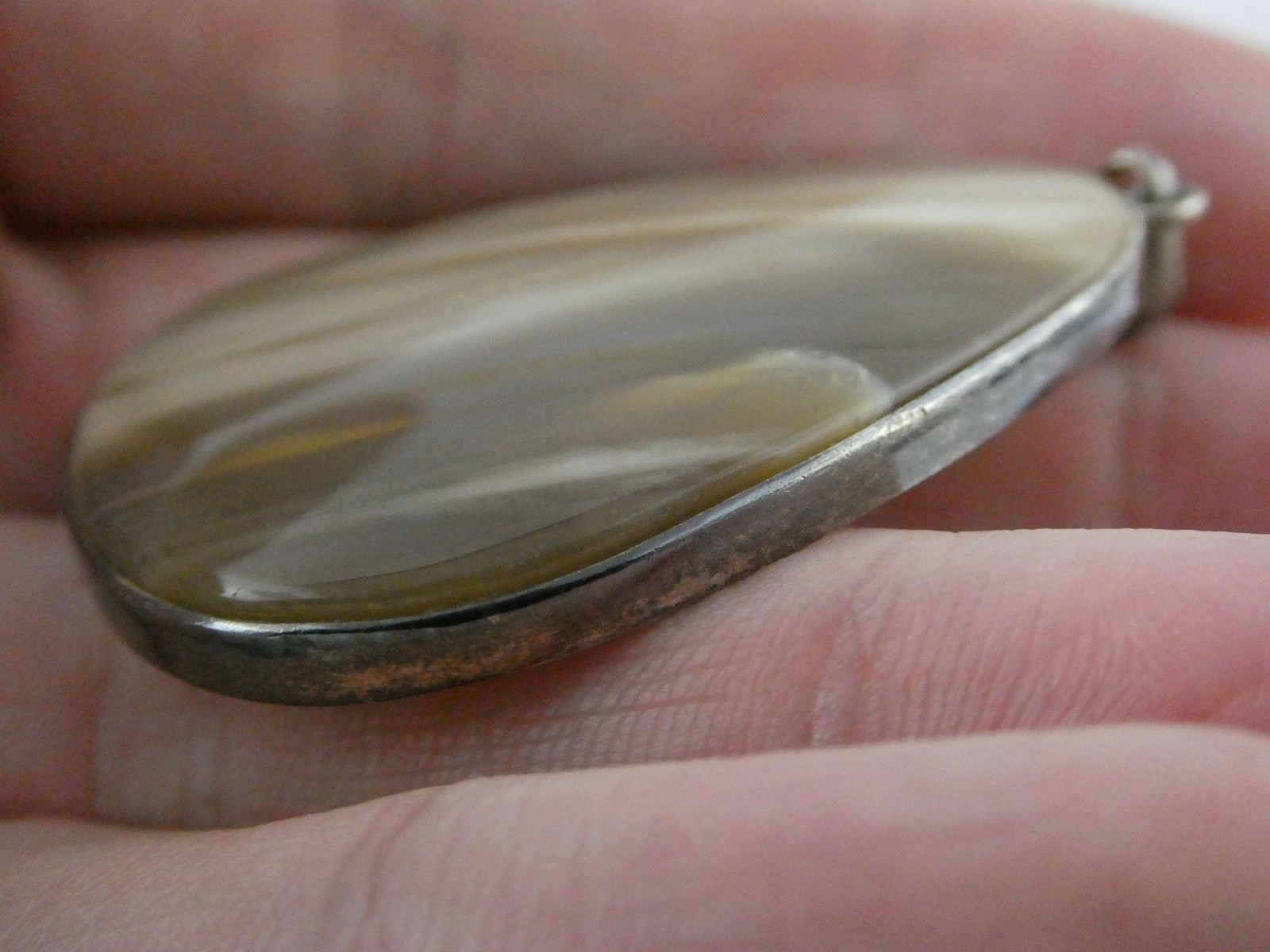 Sterling Silver Brown Polished Shell Freeform Cab… - image 11