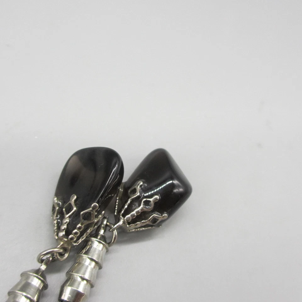 Corbata obsidiana bolo correas negras suroeste Foto 3 de 4