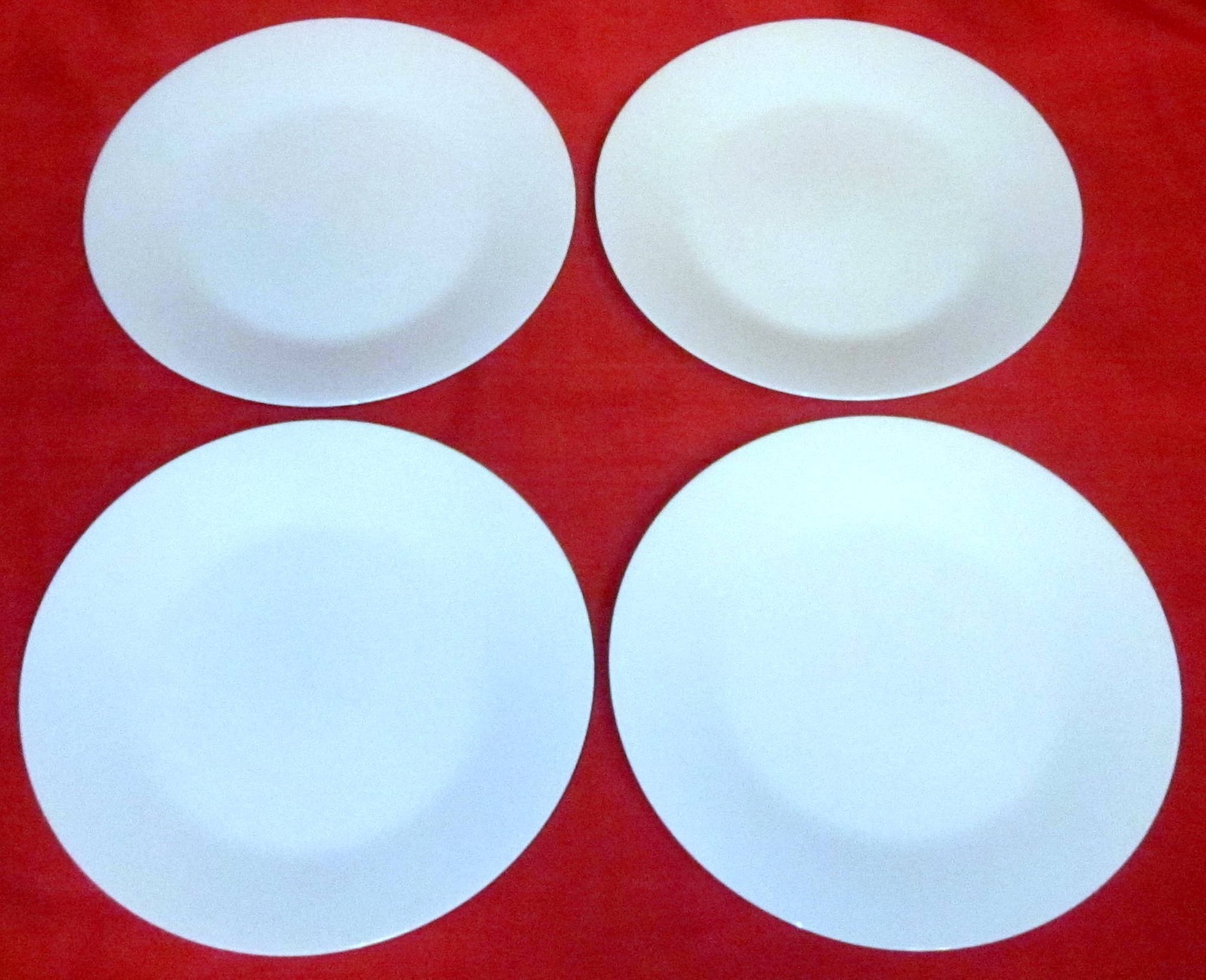 SET 4 NORITAKE SNOWVILLE 6453Q WHITE COUPE SALAD PLATES 8 1/8" VINTAGE ELEGANCE