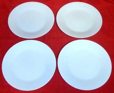 SET 4 NORITAKE SNOWVILLE 6453Q WHITE COUPE SALAD PLATES 8 1/8" VINTAGE ELEGANCE