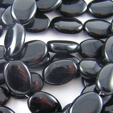 15.5" Strand BLACK ONYX 13x18mm Oval Beads
