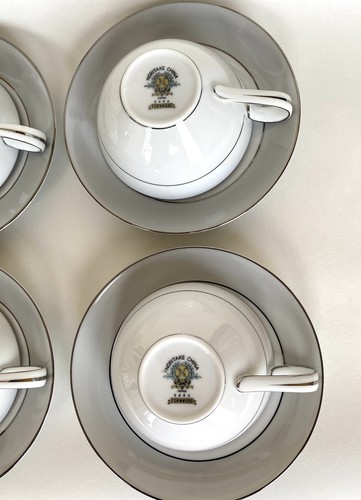 6 Noritake FERNWOOD 5444 Tea Cup Saucer Sets Green Fern Leaf MCM Japan - Picture 10 of 21