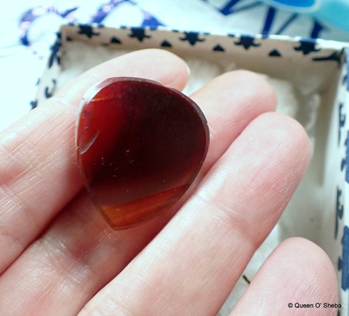 Antico esemplare di cuore agata occhio pietra preziosa - Foto 7 di 9